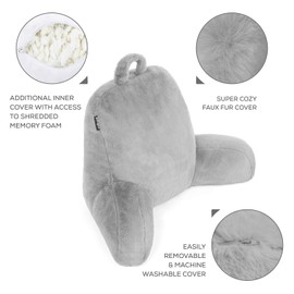 Milliard Reading Pillow with Shredded Memory Foam Back Rest Pillow for Sitting