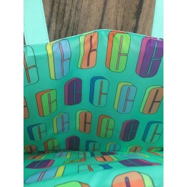 Clinique NWT Clinique Cosmetic Makeup Tote Shopping Bag Blue Green Aqua Graphic Logo