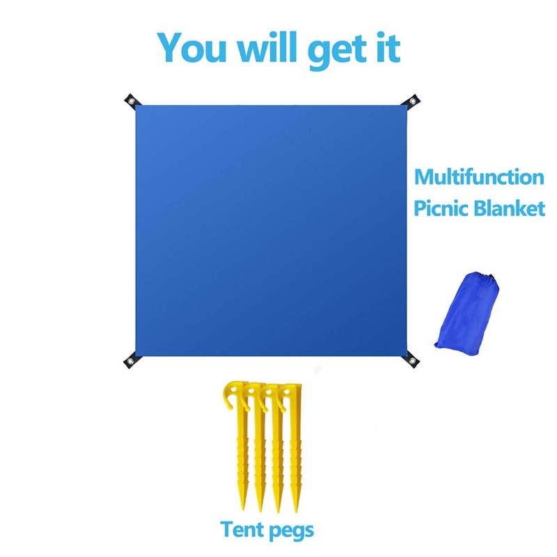 Garegce Beach Mat, Picnic Blanket 210 x 200 cm, Portable