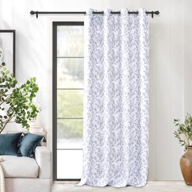DriftAway Floral Curtains for Bedroom 84 inches Long Living Room Watercolor Lined Blackout Drapes Thermal Insulated Grommet for Kitchen Window Single Panel