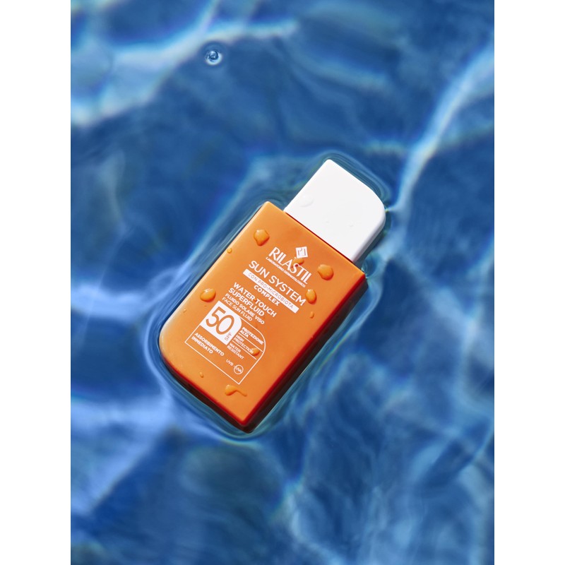 Rilastil Sun System Water Touch Superfluid SPF50, Fluido Solare Viso