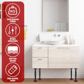 2Pcs Telescopic Support Rod 18-45cm, 3rd Hand Support System Quick Adjustable Non-Slip High Hardness Nylon Universal, Cabinet Lifting Bracket Support Pole Telescopic Prop Door Frame Strut Support