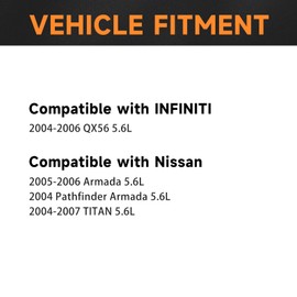 Ignition Coil Pack and Iridium Spark Plugs Set of 8 Compatible with Nissan Titan 2004-2007/Armada 2005-2006/Pathfinder Armada 2004 & Infiniti QX56 2004-2006 5.6L V8, Replace OE# UF510, 5018