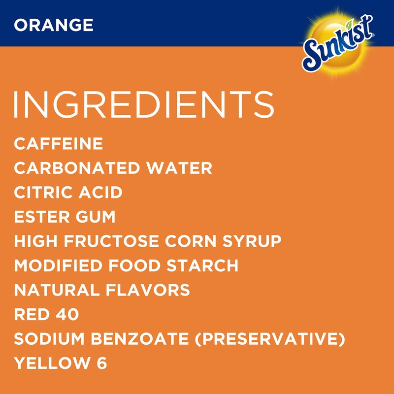 Sunkist Orange Soda, 12 fl oz cans, 12 pack