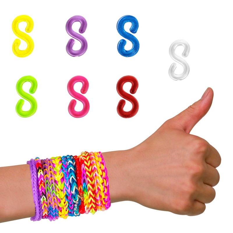 GAADSKCER 1000 Pcs S Clips Rubber Band Bracelet kit Rubber