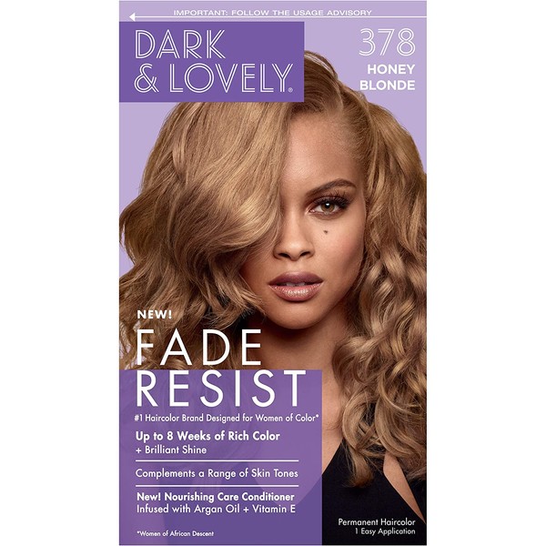 Softsheen-Carson Dark and Lovely Fade Resist Rich Conditioning Hair Color, Permanent Hair Color, Up To 100% Gray Coverage, Brilliant Shine with Argan Oil and Vitamin E, Honey Blonde