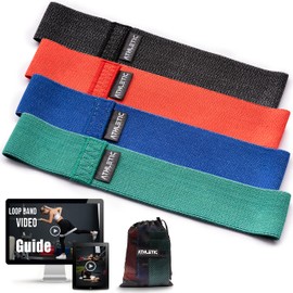 ATHLETIC AESTHETICS Premium Fabric Fitness Bands [Textile Fitness Band (Colourful) Single & as a Set + Bag and Video Course] Mini Band Fitness Band Training Band - Sports Bands Resistance Bands for