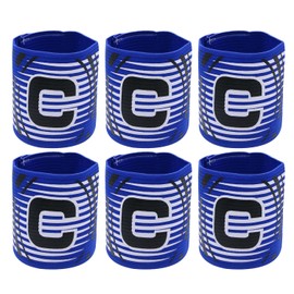 Hosifiy 6pcs Football Captain Armband, Blue Elastic Football Captain Armband Adjustable Outdoor Football Player Captain ArmBands Sports Captain C Arm Band for Youth and Adult