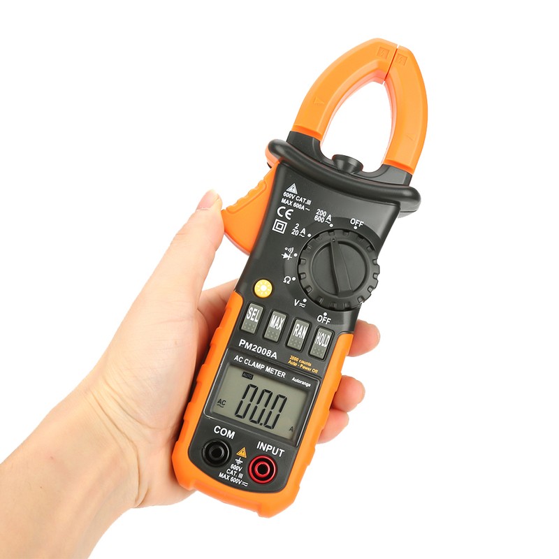 PEAKMETER PM2008A Handheld Digital LCD Clamp Meter AC/DC Voltage Diagnostic