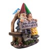 MOSKILA Sitting Gnome Couple Garden Statue 11.5 Inch Multicolored Resin