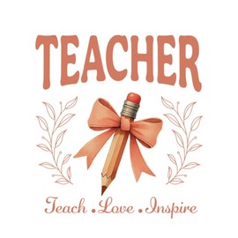 CafePress Cute Pencil With Pink Bow Teacher Large Zipper Toiletry Pouch, 12.5" x 8.5"