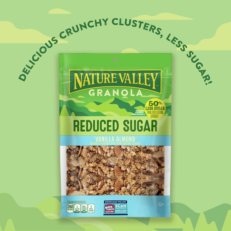 Nature Valley Vanilla Almond Reduced Sugar Granola, 11 OZ Bag