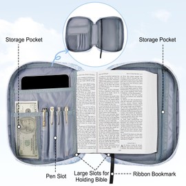 Pink Dino Bible Cover Case for Women, Large Bible Cover Bible Bag with Handle, Bible Cases for Women Bible Holder Accessories