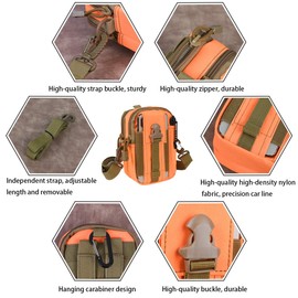 flintronic® Tactical Waist Bag / Military Compact Belt Bag / Multi-Functional Bum Bag with Carabiner for Camping, Hiking, Cycling, Climbing and Travelling