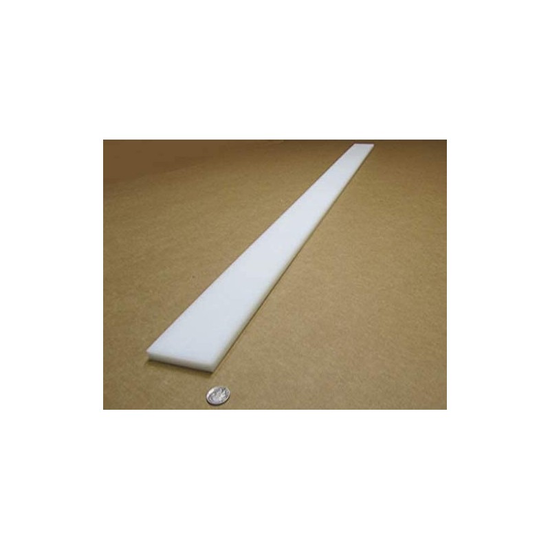 White HDPE (High Density Polyethylene) Rectangular Bar .500" (1/2") x