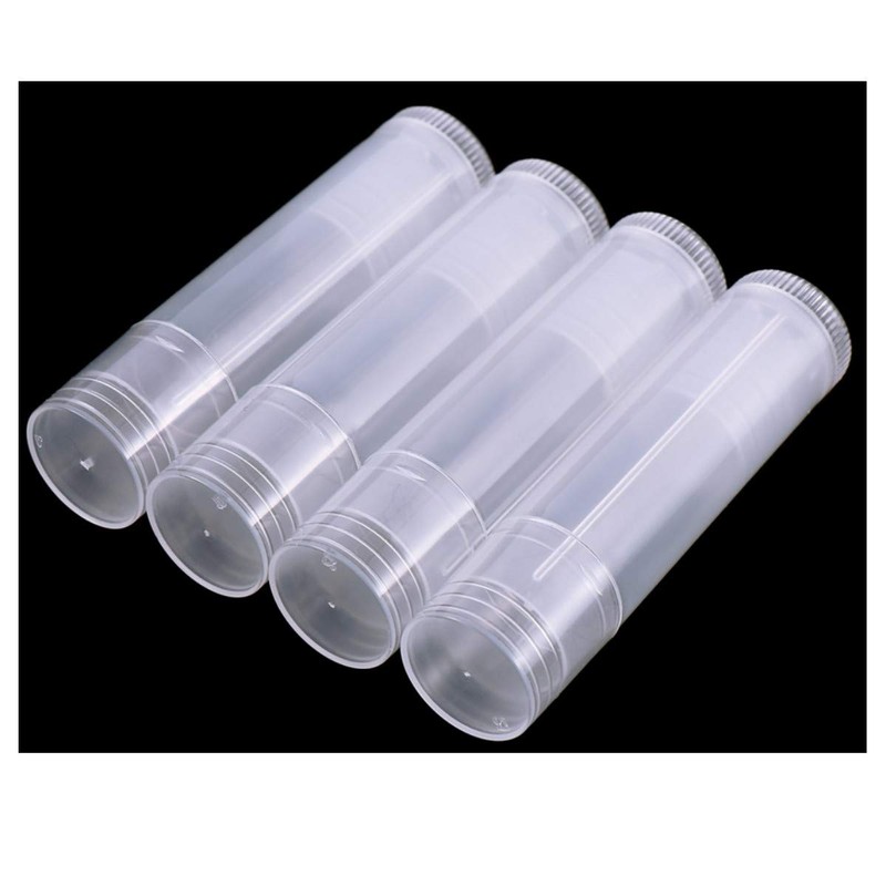 JZK 50 x Transparent Clear Plastic Lip Balm Empty Container