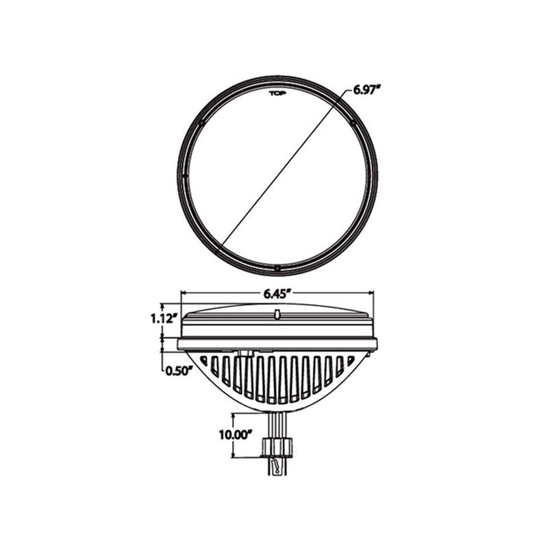 Octane Lighting 7 Inch Round Chrome Black Dual Low/Hi LED