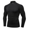 LWISMIL Black Compression Shirt Men Turtle Neck Dry Cool Workout