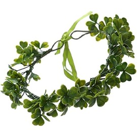 Shamrock Headpiece Shamrock Garland Headpiece Leaf flower Crown Headband Wedding Festivals Photo Props (Shamrock, One size)