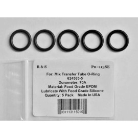 R&S 5 Stoelting 624585-5 Mix Transfer Tube O-Rings /R&S 113SE / Food Grade EPDM Mat.