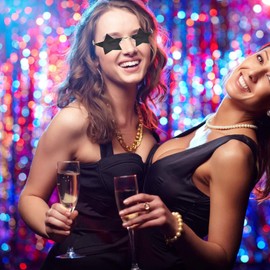 Star Shaped Funny Glasses Glasses Novelty Photo Booth Props Glasses Fashion for Women Men, black