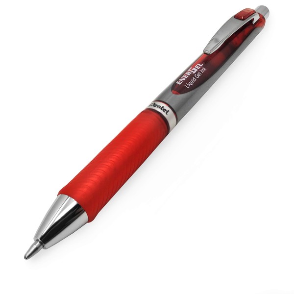 Energel BL80 Retractable Liquid Gel Ink Rollerball Pen - 1.0mm - Red - Pack of 5