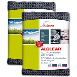 ALCLEAR 820901M Microfibre Cloth Drying Miracle 80 x 55 cm Anthracite Grey Pack of 2