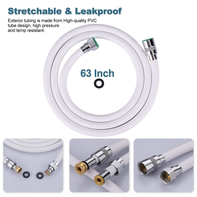 Aleasha Extra Long Shower Hose - 63 Inches Extension for