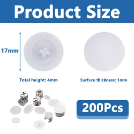 200 Pcs Screw Caps White White Screw Caps,White Screw Covers Screw Caps Screw Covers White,Screw Covers Screw Cover Caps Fit Furniture, Wardrobe, Cabinet Shelf