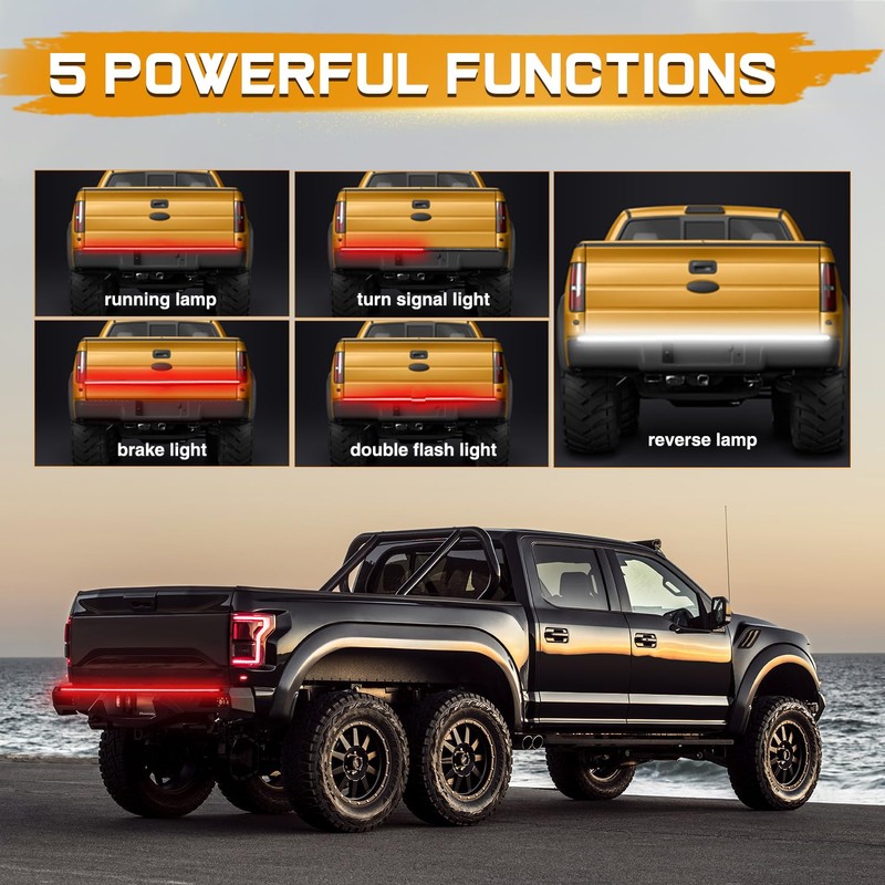Niking Auto 60 Inch LED Truck Tailgate Light Strip Quad