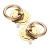 dophee 2Pcs 1.18" Vintage Copper Round Ring Style Dresser Drawer