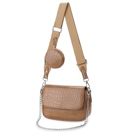 YALUXE Multipurpose Crossbody Handbags for Women Vegan Leather Flap Purse Shoulder Bag with Coin Pouch