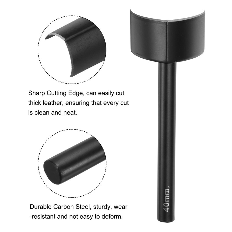 sourcing map V-Shaped Leather Punch, 40mm, Leather Cutter, Belt End