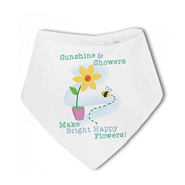 Make It Love It Sell It - Sunshine & Showers Make Bright Happy Flowers! - Baby Bandana Bib, For Boy or Girl, One Size