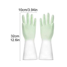 Lam-lord 3 pairs Household Cleaning Gloves, 3 Colors PVC Gloves Reusable Washing Up Gloves Waterproof Bathroom and Kitchen Gloves for Washing Dishes Laundry Gardening(size:L)