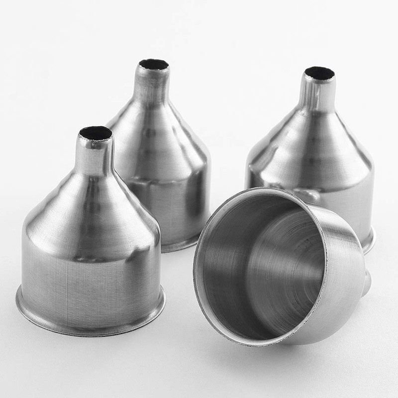 YWQ 6 Pcs Stainless Steel Flask Funnels, Set of 6