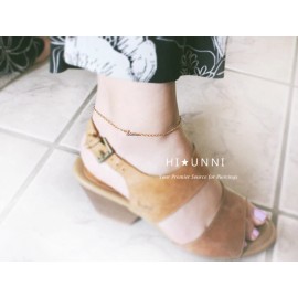 HIUNNI Heart & word love rose gold stainless steel dainty anklet