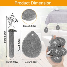 PEAKTOP Pack of 8 tablecloth weights, natural stone, tablecloth weights with steel clip, tablecloth weights, tablecloth clip made of marble with 4 prints for camping, wedding, parties, picnics