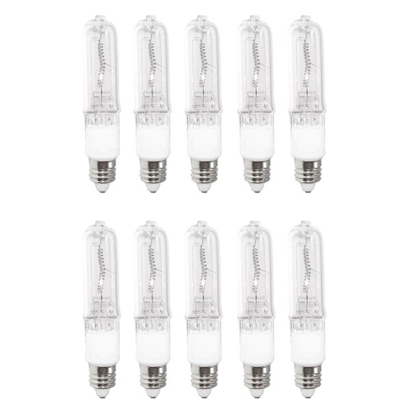 (Pack of 10) 50-Watt T4 JD Type Halogen CLEAR E11 Mini-Candelabra Base Light Bulbs 50W Anyray