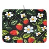 Strawberry Dish Drying Mat for Kitchen Counter White Flower Absorbent