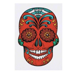 'Mexican Sugar Skull' Temporary Tattoo - Water Resistant, Skin-Safe, Non-Toxic Transfer (TO00064059)