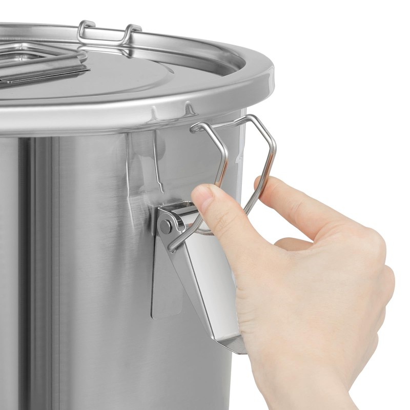 DYNAMI 304 Stainless Steel Airtight Canister for Kitchen, 3.2Gal/405oz Flour