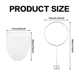 Ultra Fine Mesh Strainer Fine Mesh Sieve Reusable Strainer with Stainless Steel Handle Juice Strainer with Zipper Extra Fine Strainer Bag for Nut Milk Coffee Juice Cheese,Sieve