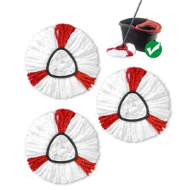 Mop Head Replacement, 3 Pack Spin Mop Head Replacement, Turbo Mop Refill Compatible with Vlieda Triangle Swivel Mops
