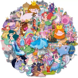 Princess mermaid stickers princess stickers stickers for children girl vsco girl stickers fairy tails scrapbooking sticker bicycle water bottle stickers Kawaii