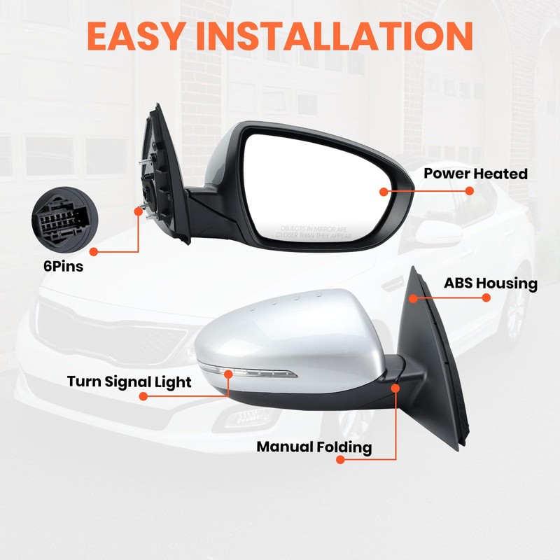 MOFOAP Passenger Side Mirror Compatible with 2014 2015 Kia Optima