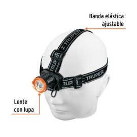 Truper LI-CA-80R, Linterna de minero, 80 lúmenes, 1 LED, recargable