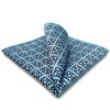 SHLAX&WING Men's Blue Silk Blue Checkered Pocket Square, 12.6 x