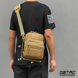 DBTAC DO MORE & BE MORE Tactical Gun Pouch Purse | 3L CCW Crossbody Travel Bag w/Shoulder Strap | Compact Tactical Shoulder Bag w/Gun Holder, Tan