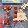 Christmas Press on Nails Short Square Red Fake Nails With